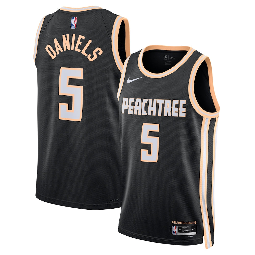 Atlanta Hawks 202526 City Edition Swingman Jersey Black Dyson Daniels Unisex | RTJ13247
